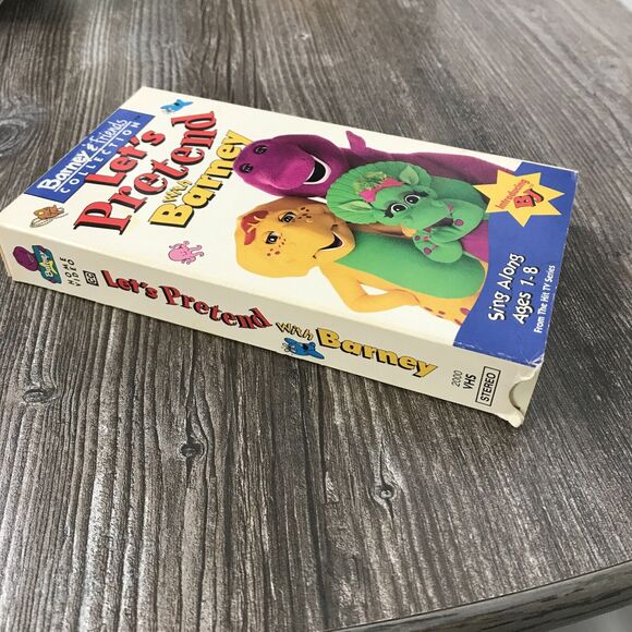 Let's Pretend with Barney VHS 1993 Friends Collection Sing Along White Tape Film - Picture 3 of 9